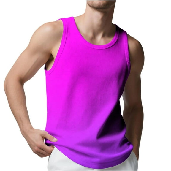 zbxnLI S-5XL Men's Tank Tops Beach Casual Sleeveless Shirts Workout Running Tank Tees Big and Tall