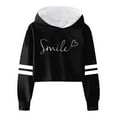 thumbnail image 3 of Hiijoy Hoodie for Girls Smile Hooded Sweatshirt Letter Print Long Sleeve Pullover Top, 3 of 3