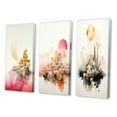 thumbnail image 3 of Designart "Retro Illustration of Oriental Boho City IV" Modern Geometric Wall Art Set Of 3 - Black Abstract Canvas Set For Living Room Decor, 3 of 7