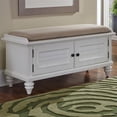 thumbnail image 1 of Homestyles Bermuda Wood Storage Bench in Off White, 1 of 34