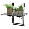 thumbnail image 4 of Costway Folding Hanging Table Adjustable Balcony Railing Table Patio Deck Black, 4 of 7
