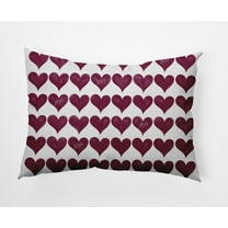 20"x14" Simply Daisy Valentines XOXO Colored Hearts Poly Indoor/Outdoor Pillow, Magenta Qty 1
