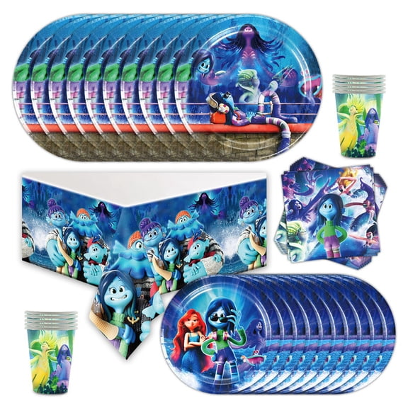 Ruby Gillman Party Supplies Set Plates Cups Tablecloth Napkins Themed Party