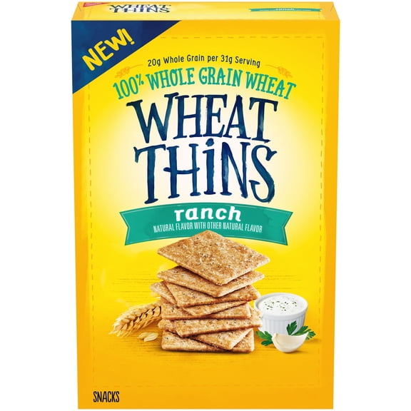Wheat Thins Ranch Snacks, Whole Grain Wheat Crackers, Snack Crackers, 8.5 oz