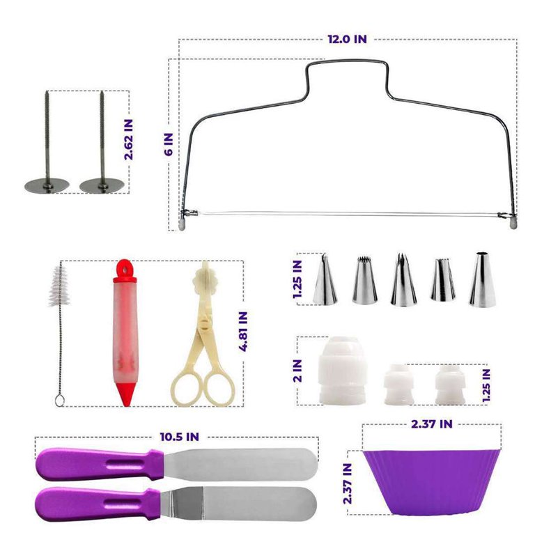 106pcs/set Cake Turntable Set Pastry Tube Fondant Tool Kitchen Dessert Baking  Pastry Tools Cake Decorating Kit Bakeware 