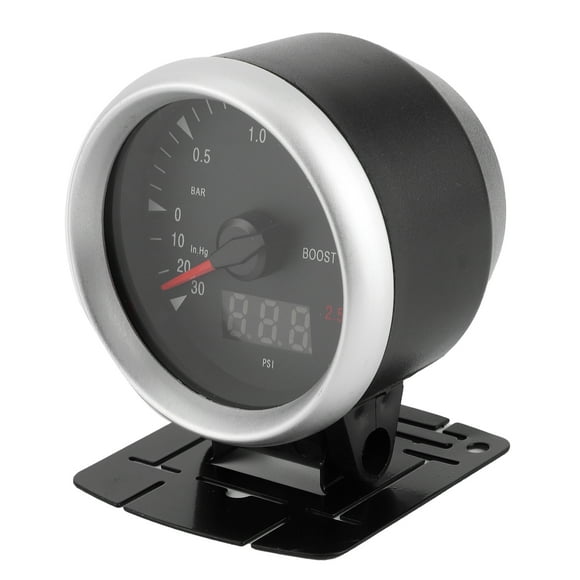 Car Boost Gauge Pressure Gauge Turbometer Boost Pointer Car Modified Meter 60mm/2.5in 12V Universal LED Car Boost Gauge -30-2.5 BAR LED Indicator Control