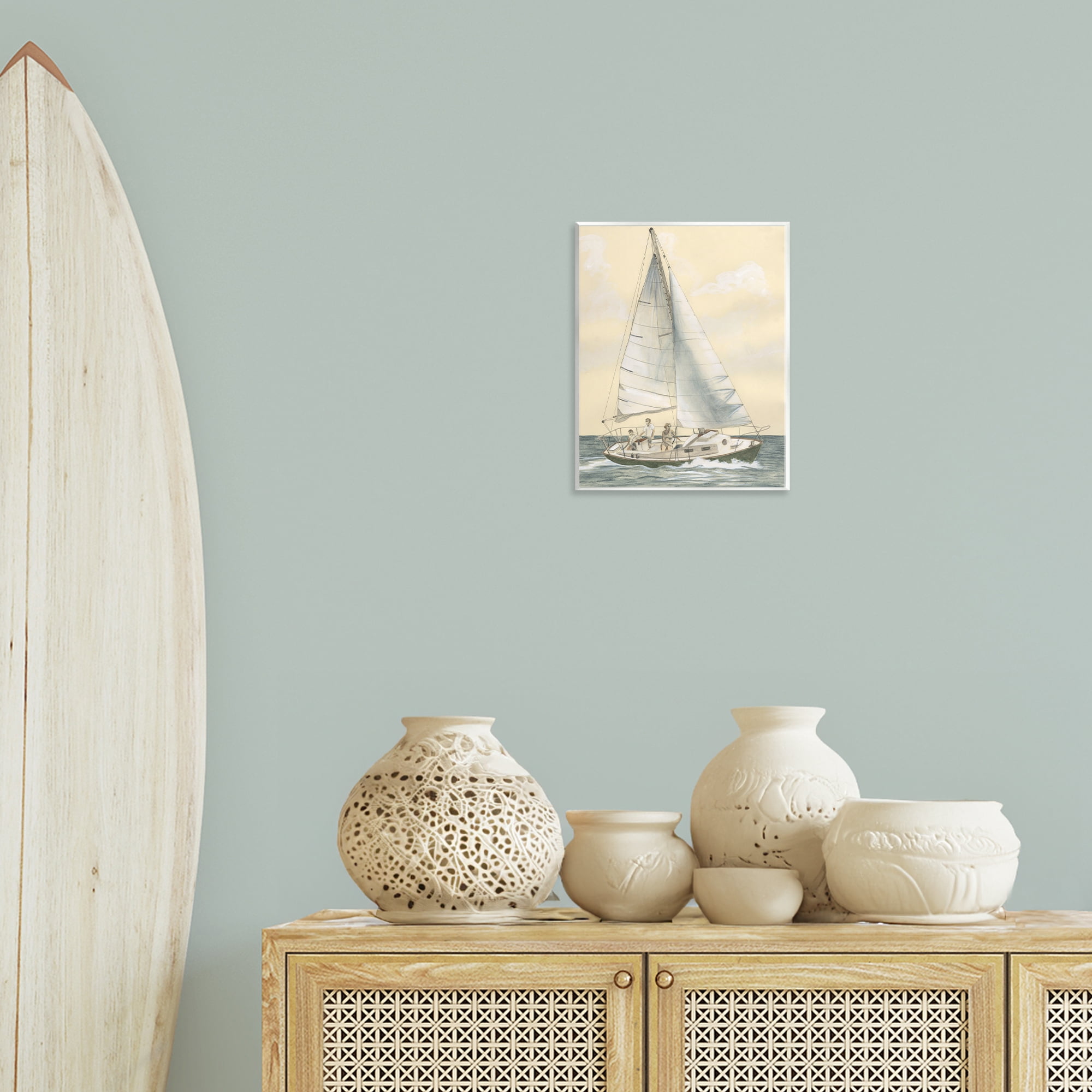 Stupell Industries Family Sailing Trip Transportation Painting Unframed Art Print Wall Art, 11 x 14