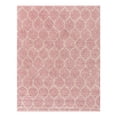 thumbnail image 3 of Unique Loom Trellis Shag Collection Area Rug - Ruby (7' 10" x 10' Rectangle Light Pink/Ivory), 3 of 12