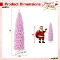 thumbnail image 3 of Gymax 7 FT Pre-Lit Artificial Christmas Tree Hinged Slim Pencil Christmas Tree, 3 of 10
