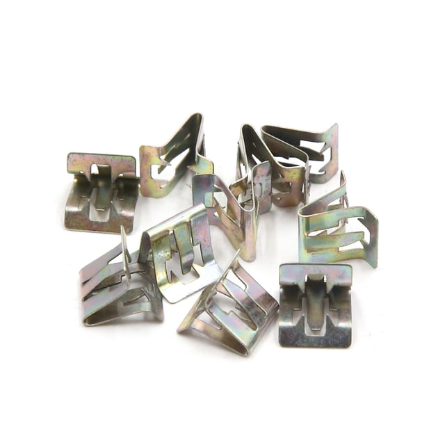 10 Piezas 6mm Orificio Grapas Clip Metálico Plateado para El Panel Tablero del Coche Vehículo