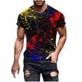 thumbnail image 2 of Qertyioot Hommes Imprimer Manches Courtes Col Rond T-shirt Casual Mode Manches Courtes Dégagement, 2 of 5