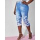 thumbnail image 3 of Tallas grandes Mariposa 3D Jean Imprimir Getgings Rosegal Leggings de talla grande, 3 of 5