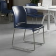 thumbnail image 4 of Emma + Oliver Home and Office Guest Chair Navy Full Back Contoured Sled Base Stack Chair, 4 of 15