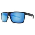 thumbnail image 1 of Costa Del Mar Men's Rincon Polarized Rectangular Sunglasses, Shiny Black/Grey Blue Mirrored Polarized-580G, 63 mm, 1 of 3