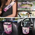 thumbnail image 3 of Uorisanigo Hummingbird Flower Front Back Seat Cover Full Set Steering Wheel Cover Seat Belt Cushion Car Coasters Trash Can Air Vent Bag Rearview Mirror Cover Wrist Keychain, Set of 15, 3 of 7