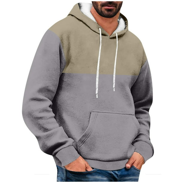 pstuiky Camisas casuales de manga larga para hombre, Sudadera con capucha y cordón ajustable para hombre, cómoda y a la moda. salir tops xxxl