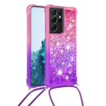 thumbnail image 2 of Funda para Samsung Galaxy S21 Ultra 5G Brillantina Líquida Divertida Reluciente y con Cristales en Movimiento Cuerpo Cruzado con Cordón Ajustable, 2 of 5