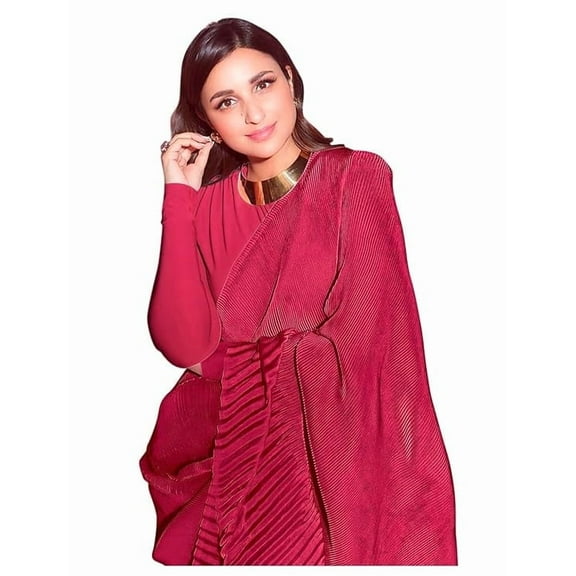 Sidhidata Women's Woven Synthetic Saree With Blouse Piece crush