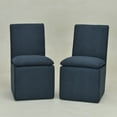 thumbnail image 4 of KINWELL 21" Wide Upholstered Armless Modern Rolling Dining Chairs with Casters Set of 2, Performance Fabric No Assembly Dining Side Chairs for Kitchen Dining Room (Indigo), 4 of 12