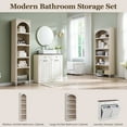 thumbnail image 7 of SinCiDo Arched Bathroom Storage Cabinet with Adjustable Shelves, 5-Tier Narrow Bathroom Cabinet for Bathroom, Kitchen, Living Room, Cream, 7 of 7