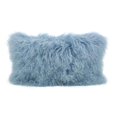 thumbnail image 1 of SARO  12 x 20 in. Wool Mongolian Lamb Fur Throw Pillow - Ice Blue, 1 of 1