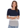 thumbnail image 4 of Kiplyki Wholesale Plus Size Maternity T-shirt Short-sleeved Color-blocking Lace Nursing Clothes, 4 of 7