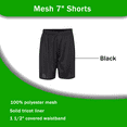 thumbnail image 2 of C2 Sport Men's Shorts, Athletic Mesh 7" Black Shorts Workout Gym Activewear, 3 Pack, 2XL, 2 of 4