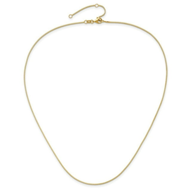 Diamond2Deal Collier Chaîne Réglable 1+1 Po en Or Jaune 14K.95 mm pour Femmes 20 Pouces