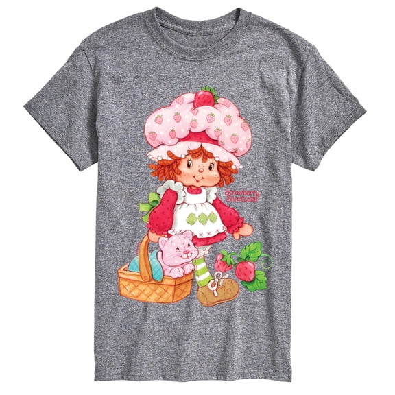 Playful Strawberry Shortcake Custard Design Men's Short Sleeve T-Shirt for Fun Casual Wear