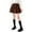 Brown, variant on Girls School Uniform Skirts Pleated Corduroy Flared Skorts Solid Color Elastic Waist Skirts Casual Loose Clothes for Kids
