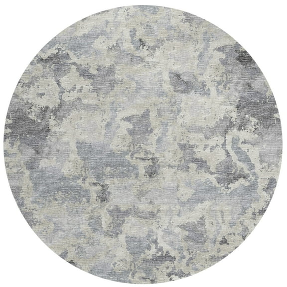 Addison Rugs Indoor/ Outdoor Accord Modern Polyester Washable Rug New 8' x 8' Round - Grey