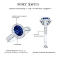thumbnail image 5 of Rosec Jewels Vintage Inspired Ring for Women - Created Blue Sapphire Ring with Diamond Halo, 925 Sterling Silver, US 4.00, 5 of 8