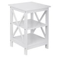 thumbnail image 3 of 24" Chairside Solid Wood End Table Sofa Side Table Storage Shelf Espresso Finish, 3 of 12