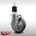 thumbnail image 2 of 5 Inch SS Gray Poly Swivel 1-7/8 Inch Expanding Stem Caster with Brake SCC, 2 of 2