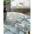 thumbnail image 3 of Ocean Theme Round Table Cloth Fitted Tablecloth,Coral Shell Starfish Table Cover with Elastic Edge Waterproof Table Cloth,Marine Sealife Circle Table Covers for Kitchen Indoor Outdoor Picnic 45-52in, 3 of 6