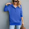 thumbnail image 6 of vigerkar Women's Casual Long Sleeve Sweatshirt Loose Henley Neck Pullover Tunic Tops Fashion Outfits (Blue, S), 6 of 9