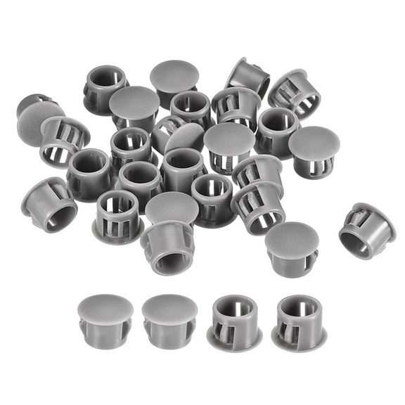 Uxcell 66Pack 12mm Plastic Hole Plugs Panel Flush Type Knockout Locking Plugs, Gray