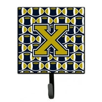 Carolines Treasures CJ1074-XSH4 Letter X Football Blue and Gold Leash or Key Holder Single Hook multicolor