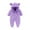 Purple, variant on Rovga Baby Footie Snowsuit Winter Onesie Cartoon Bear Warm Hooded Outfits For Girls Boys Lovely Dailywear