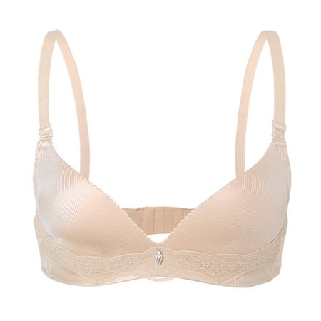 

Fsqjgq Push up Bras for Women Big Cup Underwear Solid Color Seamless Breathable Sports Bra Gathered Brassiere Lingerie Beauty Back Khaki 36