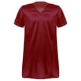 thumbnail image 3 of Manyakai Men's Short Sleeve Sleep Shirt V-Neck Nightgown Soft Loose Nightshirt Pajama Sleepwear Burgundy L, 3 of 7