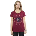 thumbnail image 2 of Harry Potter Womens Christmas Knit Cotton T-Shirt, 2 of 3