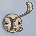 thumbnail image 2 of Prosource H-031-SN Coat and Hat Hook, 2-Hook, Zinc, Satin Nickel, 2 of 2