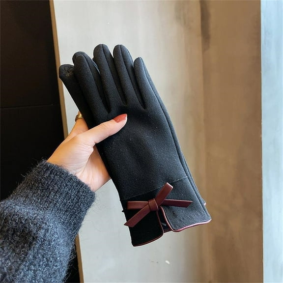 Baqcunre Warm Gloves, Women's Winter Warm Cycling Velvet Thickened Cold And Windproof Screen Gloves, Knitted Gloves, Heating Gloves