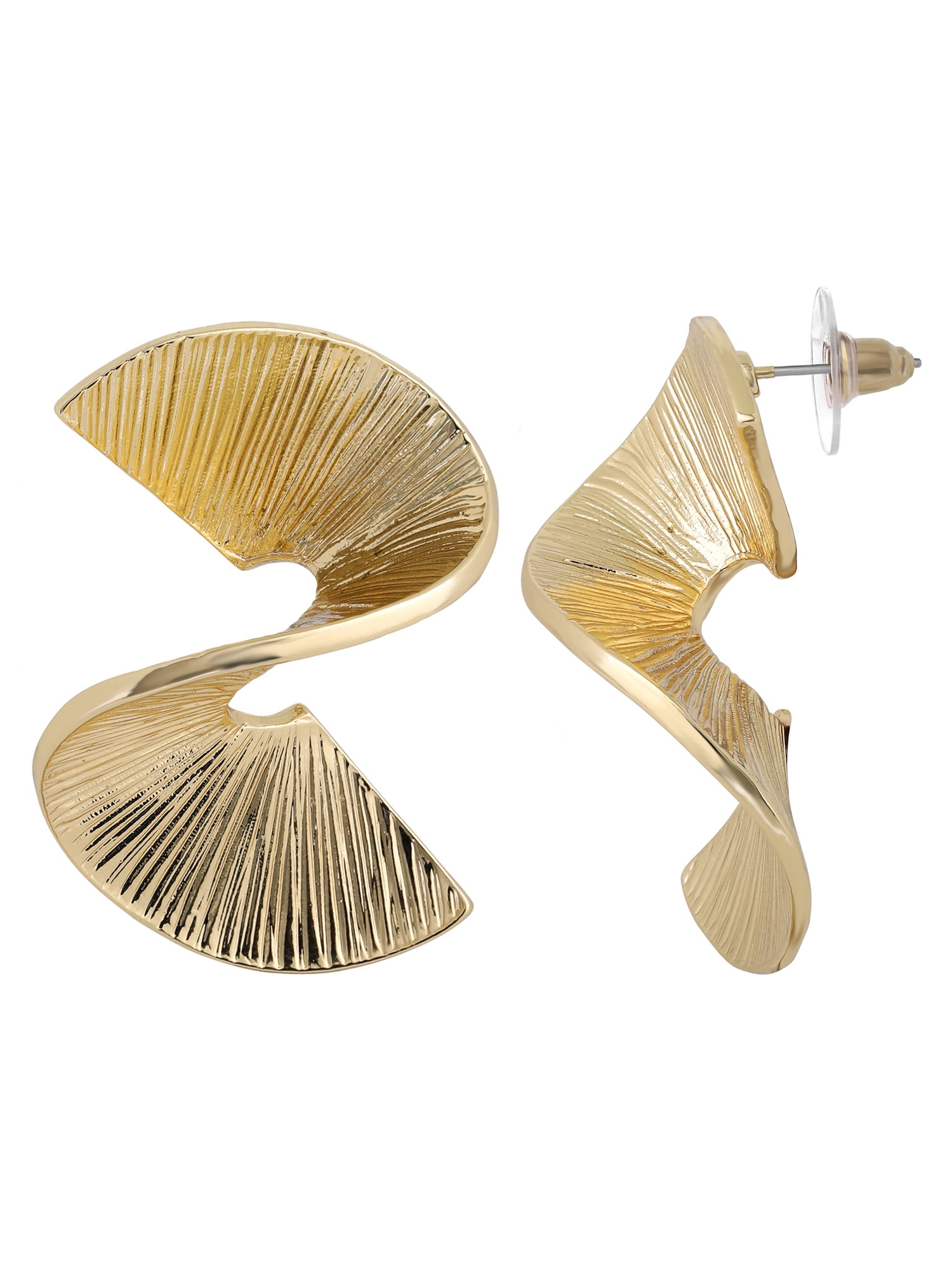 Jessica Simpson Gold Abstract Fan Statement Women's Earrings