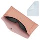 thumbnail image 1 of Funda de gafas de cuero con botón y paño de limpieza para mujeres y hombres, estuches para gafas de sol (rosa), 1 of 6
