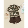 thumbnail image 6 of 2Pcs Baby Boy Western Clothes Short Sleeve Bull Print Tops + Shorts Set Toddler Outfits, 6 of 10