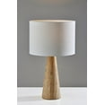 thumbnail image 2 of Adesso Travis 25.5" 3-Way Travertine Table Lamp with White Textured Drum Shade, 2 of 6