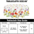 thumbnail image 2 of Easter Tablecloth Round 60 Inch Spring Summer Watercolor Wild Flowers Tablecloth Happy Easter Table Cloth Washable Butterfly Floral Decorative Outdoor Table Cover for Dining Room Kitchen Holiday, 2 of 6