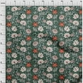 thumbnail image 3 of oneOone Tissu Polyester Lycra Vert Sarcelle Feuilles & Floral Matériel de Robe Tissu Imprimé Tissu au Mètre 56 Pouces de Large, 3 of 4
